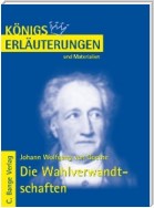 Die Wahlverwandtschaften von Johann Wolfgang von Goethe. Textanalyse und Interpretation.