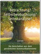 Betrachtung? Selbstbeobachtung? Selbstanalyse?
