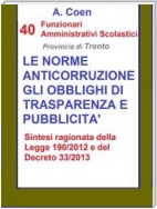 40 Funzionari Amministrativi Scolastici - Le norme anticorruzione, gli obblighi di trasparenza e pubblicità