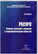 Ресурс. Словарь категорий, терминов и терминологических оборотов