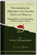 Neuaramäische Märchen und Andere Texte aus Malula