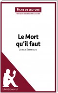 Le Mort qu'il faut de Jorge Semprun (Fiche de lecture)