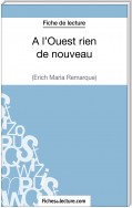 A l'Ouest rien de nouveau d'Erich Maria Remarque (Fiche de lecture)