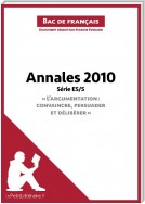 Annales 2010 Série ES/S "L'argumentation : convaincre, persuader et délibérer" (Bac de français)