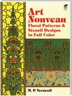 Art Nouveau Floral Patterns and Stencil Designs in Full Color