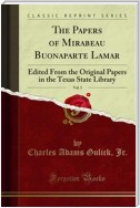 The Papers of Mirabeau Buonaparte Lamar