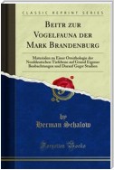 Beitr zur Vogelfauna der Mark Brandenburg