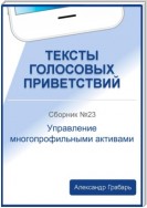 Тексты голосовых приветствий. Сборник №23. Управление многопрофильными активами