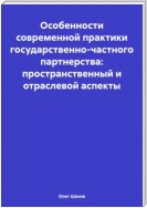 Особенности современной практики государственно-частного партнерства: пространственный и отраслевой аспекты