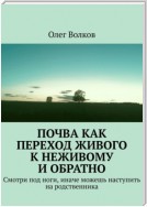 Почва как переход живого к неживому и обратно. Смотри под ноги, иначе можешь наступить на родственника