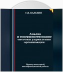 Анализ и совершенствование системы управления организации