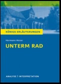 Unterm Rad von Hermann Hesse. Textanalyse und Interpretation mit ausführlicher Inhaltsangabe und Abituraufgaben mit Lösungen.